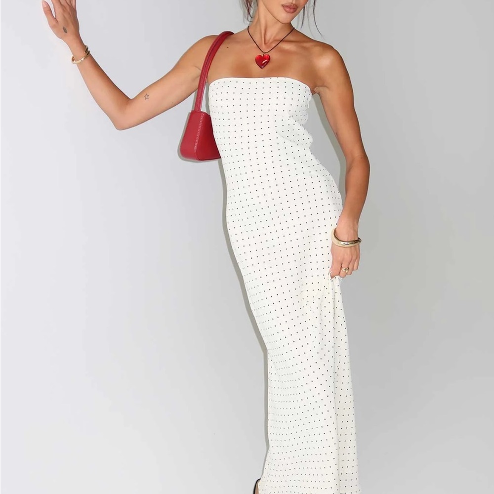 Princess Polly Cream Strapless Sheath Dress Cocktail